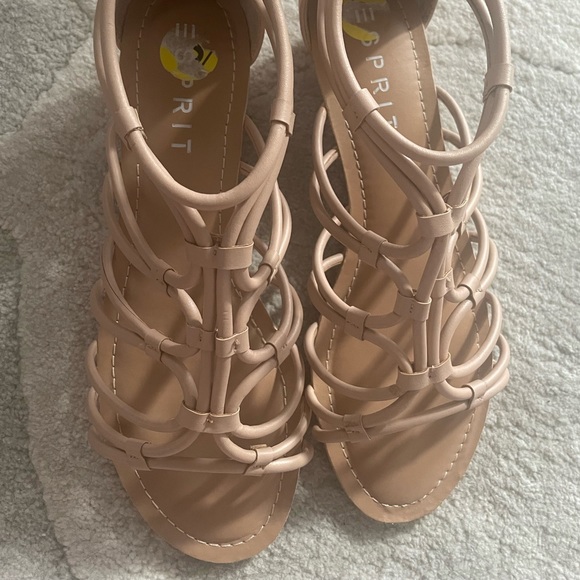 Wedged Neutral Sandals - Picture 3 of 4